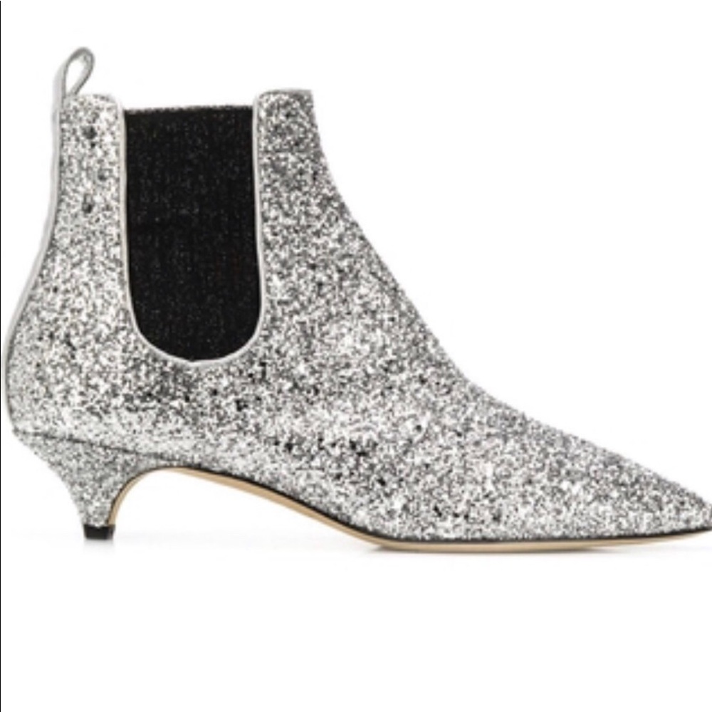 Gianni Meliani silver glitter bootie NWT